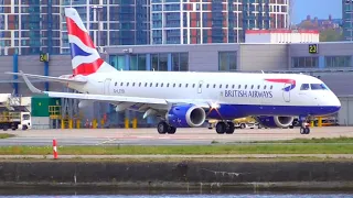 BA CityFlyer Embraer E190 (G-LCYO) Engine Startup & Takeoff at London City Airport - 16/10/20