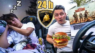 24 STUNDEN im LAMBORGHINI CHALLENGE mit KLEINEN BRUDER 🏎🍔🍱