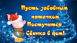 Новый Год! Пусть забавным пятачком Постучится Свинка в дом! Поздравление С Новым Годом!