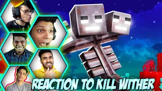 Gamers reaction when they kill wither in Minecraft 🔴 techno gamerz, bbs,live insaan, Mythpat, fleet