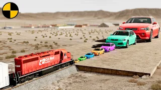 Big & Small Cars vs Train Head-on😱 BeamNG.Drive