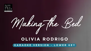Making the bed - Olivia Rodrigo (LOWER Key Karaoke) - Piano Instrumental Cover with Lyrics