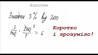 Відсотки. Як знайти відсоток від числа