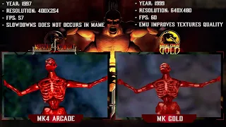 Mortal Kombat 4 Arcade vs Mortal Kombat Gold - Fatality Comparison