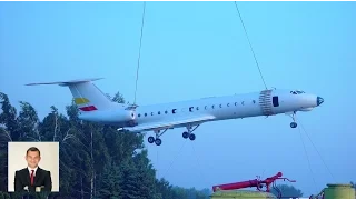 MOST POWERFUL HELICOPTER IN THE WORLD. TU-134 MONUMENT INSTALLATION