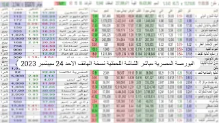 البورصة المصرية مباشر الشاشة اللحظية نسخة الهاتف الاحد 24 سيبتمبر 2023