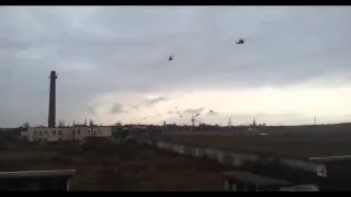 Russian Combat Helicopters filmed over Crimea