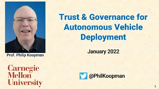 L123 Trust & Governance for Autonomous Vehicle Deployment 2022