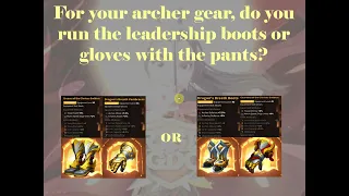Leadership gloves or boots for Archer [How stats work] Rise of Kingdoms