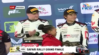 Champagne in the air as President Ruto awards Safari Rally winner Kalle Rovanperä in Naivasha