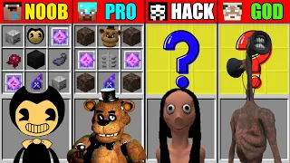Minecraft NOOB vs PRO vs HACKER vs GOD MOMO FREDDY BENDY SIREN HEAD CRAFTING CHALLENGE Animation