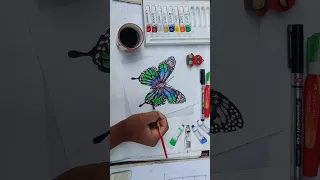 Painting titli #art #shortsvideo #youtubeshorts #butterfly #shorts #drawing #painting