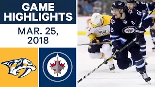 NHL Game Highlights | Predators vs. Jets - Mar. 25, 2018