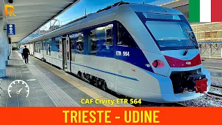 Cab ride Trieste - Udine - train drivers view in 4K