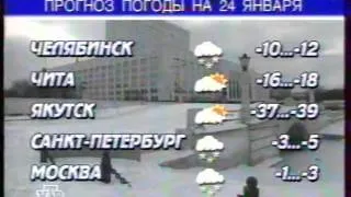 Реклама, прогноз погоды и заставка (НТВ, 23.01.1998)