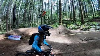 Kids mountain biking jump show at Duthie Hill