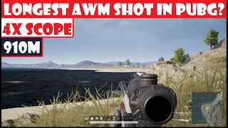 The Longest AWM sniper shot kill in PUBG History? (910M)