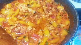 Вкусный ужин из овощей с ярмарки.🙂🍅🌶🌿👍