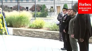 JUST IN: Ukrainian President Volodymyr Zelensky Joins Wreath-Laying Ceremony At 9/11 Memorial In DC