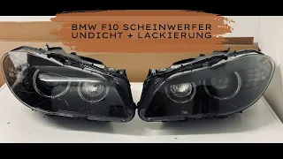 BMW F10 5er Scheinwerfer Feuchtigkeit / Abdichtung & Lackierung extrem schwarz! | Tobi3C