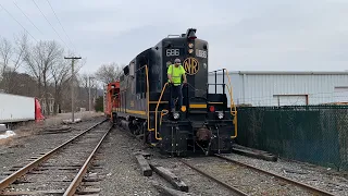 @NaugatuckRailroad switching out stored cars on a disused siding