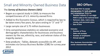 Exploring Census Data Webinar Series    Small and Minority Owned Businesses