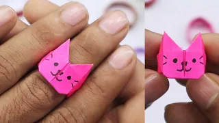 How to Fold Paper Ring | Origami Paper Cat Ring