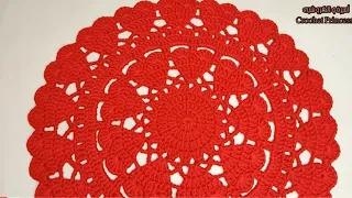 الجزء الثانى مفرش كروشيه على شكل قلوب سهل جدا للمبتدئات Crocheted Doily