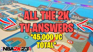 ALL THE 2KTV ANSWERS TO GET *45,000 VC* (nba2k23)