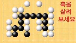 바둑 사활 - 감탄이 절로 나오는 묘수가 나옵니다. 흑을 살려보세요