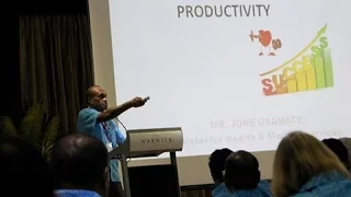 Fijian Minister Hon. Jone Usamate presentation at the TopEx Conference 2015.