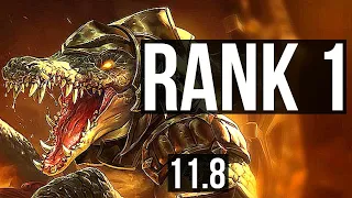 RENEKTON vs CAMILLE (TOP) | Rank 1, Rank 1 Renekton, 8/2/2 | KR Challenger | v11.8