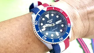 the best Seiko 5 srpd53k1 "Pepsi watch" on nato strap