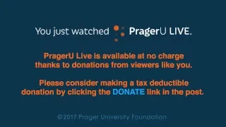 Fireside Chat with Dennis Prager! (5/25/17)