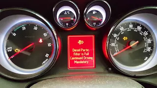 Vauxhall/Opel Astra 2011 oil service and quality reset. DPF filter cleaning warning.