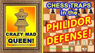 Crazy mad chess QUEEN! ♕ Adams vs Torre ♔ Chess Traps in the Philidor defense!