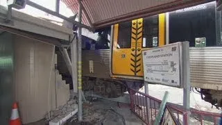 Train crashes into station on Brisbane's bayside