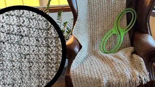 LOOM Knitting Blanket Step by Step for Beginners / Infinity, Serenity, Afghan, Long, Rectangular