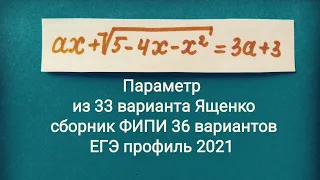 Параметр 33 вариант Ященко сборник 36 вариантов  ЕГЭ 2021 ФИПИ Задание 18