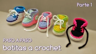 Cómo tejer zapatitos botitas escarpines bebé crochet, ganchillo - VARIOS TALLES (1/2)