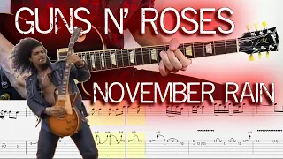 November rain - Guns n' Roses | Guitar Tab | Lesson | Tutorial & Score 🎸