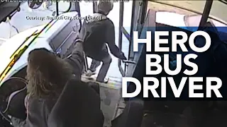 HERO BUS DRIVER: Bus driver saves student from oncoming car