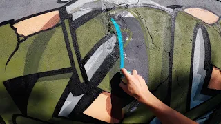 Graffiti - Tesh | BIG Garage Wall | GoPro [4K]