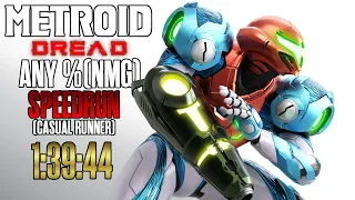 Metroid Dread Any% No Major Glitches Speedrun (1:39:44)