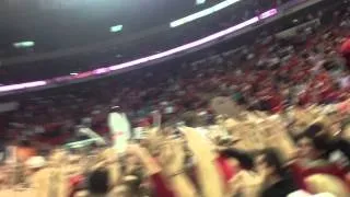 NC State rushes the court against #1 Duke (2013)