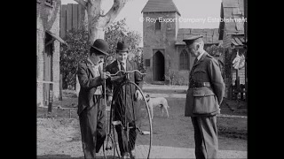 Charlie Chaplin and his Brother Riding a Penny-Farthing - Behind the Scenes Archival Footage