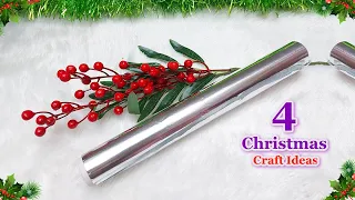 4 Economical Christmas decoration ideas with Aluminium Foil | DIY Budget Christmas craft idea🎄115