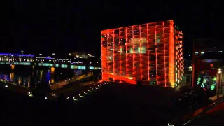 Flame Ars Electronica Facade Test: Fluid Dynamics Based Flame Triggers