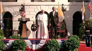 The President Welcomes the Pope to the White House