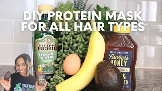 DIY Organic Protein Mask for All Hair Types II Avocado & Egg II Natural & Relaxed Hair